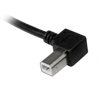 2m USB 2.0 ケーブル タイプA (オス) - タイプB/L型左向き (オス)