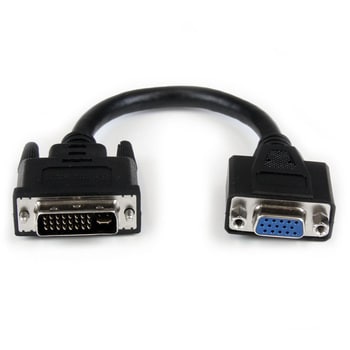 DVIVGAMF8IN 20cm DVI-VGA変換ケーブル DVI-I オスーVGA メス ブラック