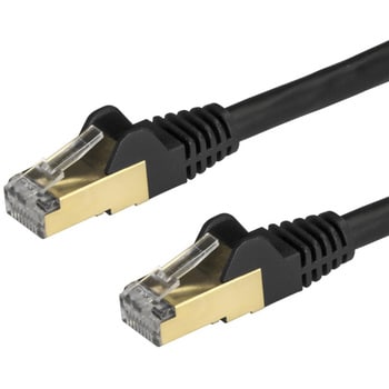 6ASPAT50CMBK カテゴリ6A対応LANケーブル 0.5m Cat6A STP(シールドツイストペア)ケーブル ブラック 1個  StarTech.com 【通販モノタロウ】