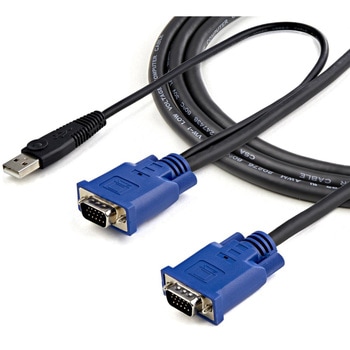 パソコン自動切替器専用ウルトラスリムKVMケーブル 2 in 1 USB/VGA KVMケーブル StarTech.com