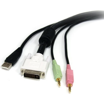 1.8m USB / DVI / オーディオ / マイク 一体型KVM PC切替器用ケーブル - StarTech.com