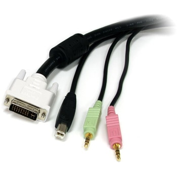 1.8m USB / DVI / オーディオ / マイク 一体型KVM PC切替器用ケーブル - StarTech.com