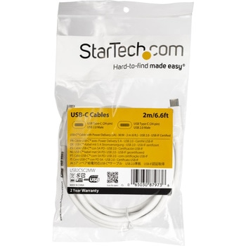 USB 2.0 Type-C ケーブル 2m ホワイト 給電充電対応(最大5A) USB-IF認証済み - StarTech.com