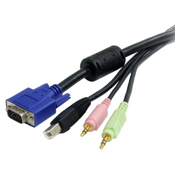 1.8m USB / VGA / オーディオ / マイク 一体型KVM PC切替器用ケーブル StarTech.com