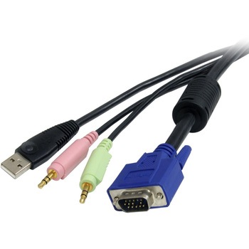 1.8m USB / VGA / オーディオ / マイク 一体型KVM PC切替器用ケーブル StarTech.com