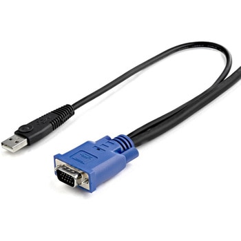 パソコン自動切替器専用ウルトラスリムKVMケーブル 2 in 1 USB/VGA KVMケーブル StarTech.com