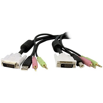 DVID4N1USB10 USB / fANDVI-D / I[fBI / }CN ̌^KVM PCؑ֊pP[u StarTech.com 46244784
