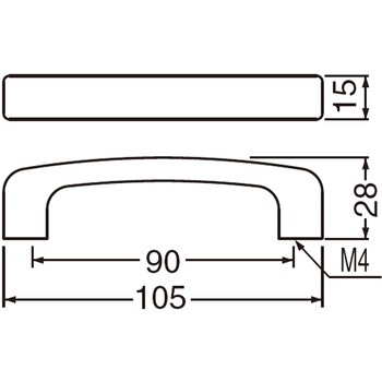 ウッド角甲丸ハンドル HW-13 シロクマ
