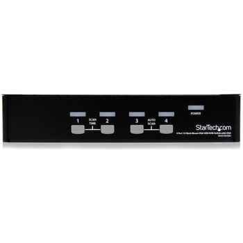 1Uラックマウント対応 4ポート シングルVGAディスプレイ対応USB接続KVMスイッチ(PCパソコンCPU切替器) OSD機能 StarTech.com