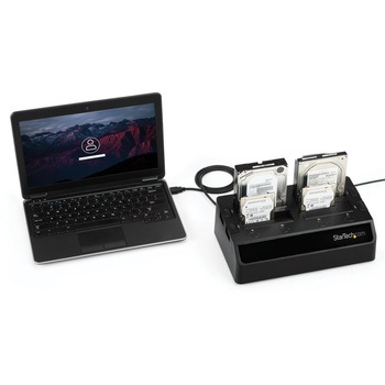 HDD/SSD スタンド/USB 3.0接続/4ベイ/2.5/3.5型 SATA3.0/USB-Aケーブル & ACアダプター付属 StarTech.com