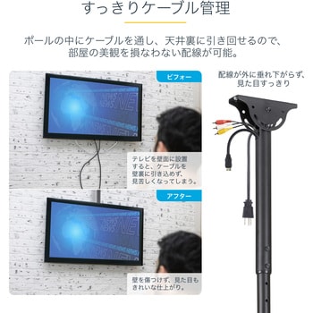 FLATPNLCEIL 薄型液晶テレビ天吊り金具 天井からの距離を1060mmから