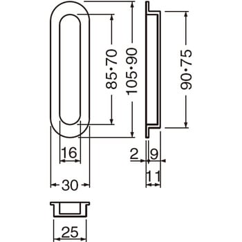 ウッド小判戸引手 MW-17 シロクマ