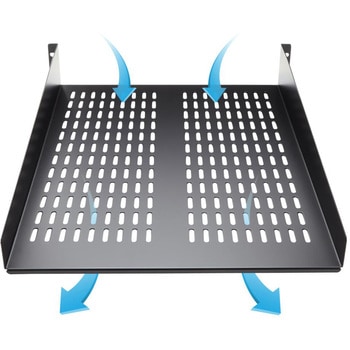 CABSHELF22V 2U 固定式サーバーラックマウント棚板 放熱用スリット付き