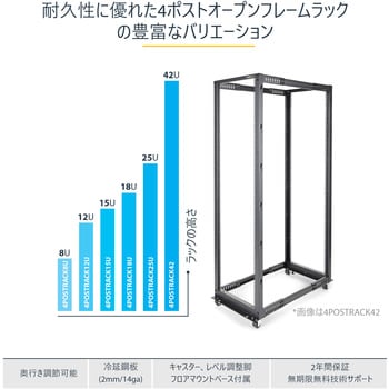 4POSTRACK12U サーバーラック/オープンフレーム型/12U/4ポスト/19