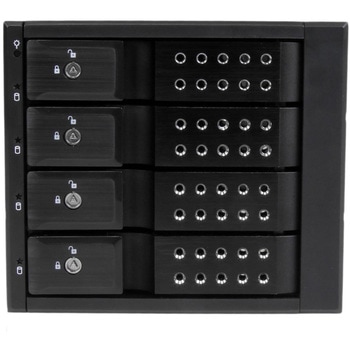 4x 3.5インチ SAS 2.0/SATA 3.0 HDDハードディスクドライブ対応モバイルラック アルミケース採用 インナートレイ不要 ホットスワップ対応 StarTech.com