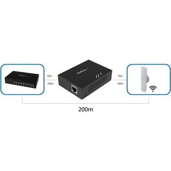ギガビットPoE+エクステンダー IEEE802.3at/af準拠LANエクステンダー 100m StarTech.com