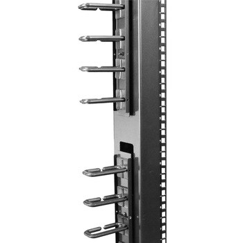 サーバーラック/キャビネット用縦型ケーブルホルダー 1.8m ケーブル処理用フック付き