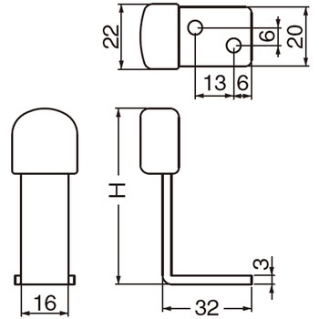 ステンチェンジ戸当りH形 RS-22 シロクマ