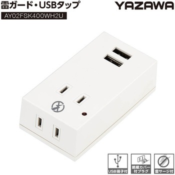 雷ガード・USBタップ2個口2ポート アイメディア