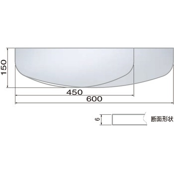 ガラス棚板D形 TG-121 シロクマ