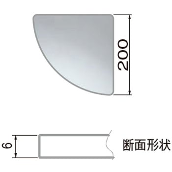 ガラス棚板R形 TG-122 シロクマ