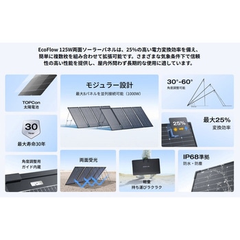 125W両面ソーラーパネル 2枚セット EcoFlow(エコフロー)