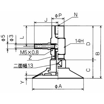 薄形継手付固定式金具付パッド PATK・PAYK コンバム(妙徳)
