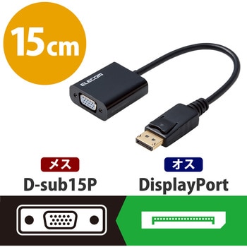 AD-DPVGABK 変換アダプタ DisplayPort[オス] - VGA(D-Sub15ピン)[メス