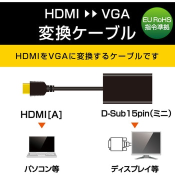 AD-HDMIVGABK2 変換アダプタ HDMI-VGA HDMI[オス] - VGA(D-Sub 15pin