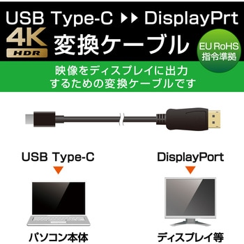 Type-C変換ケーブル タイプC-DisplayPort 4K対応 ブラック エレコム