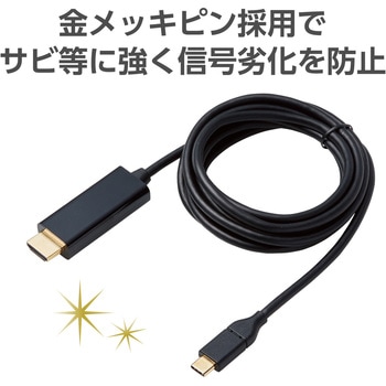 変換ケーブル タイプC - HDMI 4K 2K対応 デジタル音声出力 ブラック エレコム