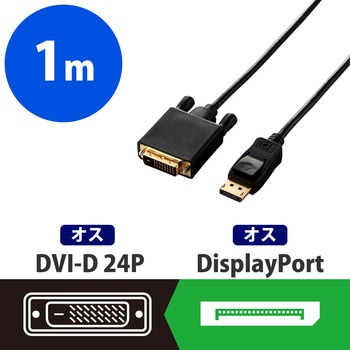 Displayport変換ケーブル ディスプレイポート-DVI(DVI-D 24ピン