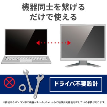 CAC-DPHDMI10BK HDMI変換ケーブル DisplayPort-HDMI 4K 2K解像度対応 デジタル音声出力 ブラック 1個 エレコム  【通販モノタロウ】