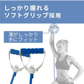 トレーニングチューブ ゴムチューブ ハンドル付き 筋トレ長さ1 5m トレーニングブック付き エレコム エクササイズ用品 通販モノタロウ Hcf Tbhgexhbu