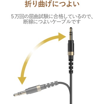 AUXケーブル/Φ3．5オスーΦ3．5オス/高耐久/スリム エレコム