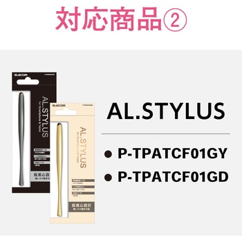 スマートフォン用タッチペン/交換ペン先/導電繊維タイプ/2WEY・低重心(AL．STYLUS)用 エレコム