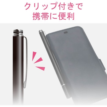 スマートフォン用タッチペン/マグネットキャップ/導電繊維タイプ エレコム