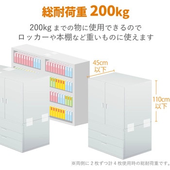 耐震シート 家具 転倒防止 連結シート 4枚入り 耐荷重 200kg (4枚使用) 固定器具 地震対策 防災用品 貼り付け簡単 【 日本製 】 クリア エレコム