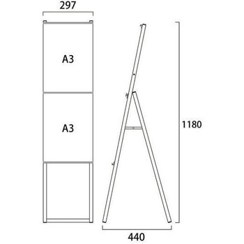 イージーリンクスタンド看板 A3縦2片面 ウエイトアーム・水タンクセット 常磐精工