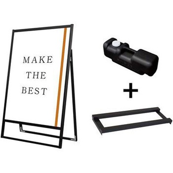 ブラックフラットオープンスタンド看板A0片面 ウエイトアーム・水タンクセット 常磐精工