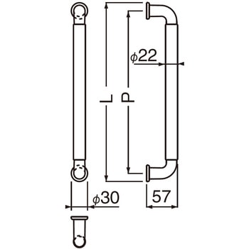 ハーモニー取手 扉厚25～36mm用 No.120 シロクマ