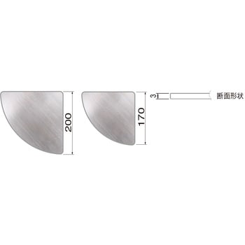 ステンレス棚板R形 TG-112 シロクマ