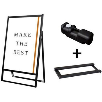 ブラックフラットオープンスタンド看板B1片面 ウエイトアーム・水タンクセット 常磐精工