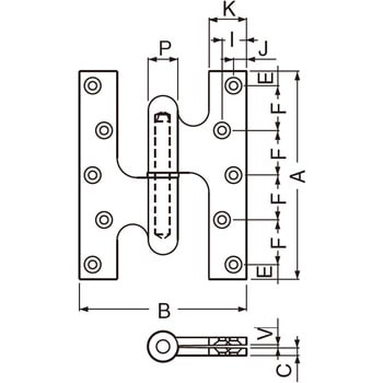 フランス丁番(右) BB-100R シロクマ