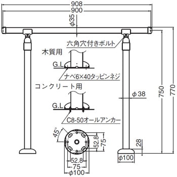 玄関用手すり GK-101 シロクマ