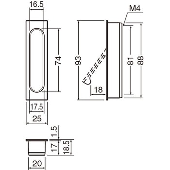 長角形堀込引手 MZ-7 シロクマ
