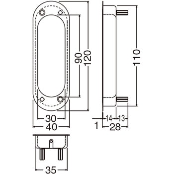 深底戸引手 両面用 ST-25W シロクマ