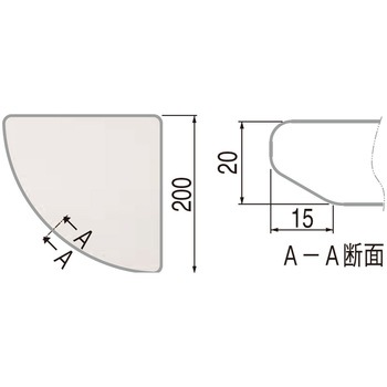 集成材棚板R形 TG-103 シロクマ