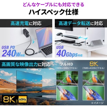 アダプタ USB TypeC デジタル表示付き サンワダイレクト