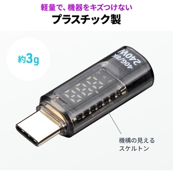 アダプタ USB TypeC デジタル表示付き サンワダイレクト